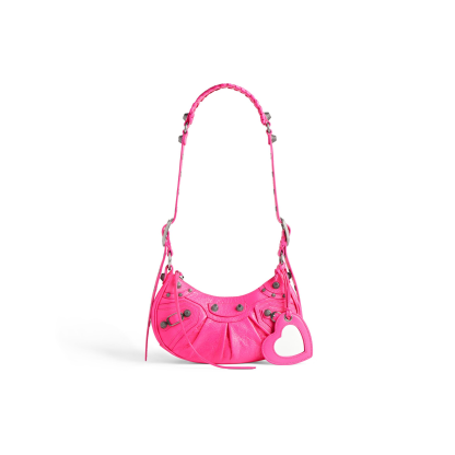 WOMEN'S LE CAGOLE XS SHOULDER BAG IN FLUO PINK